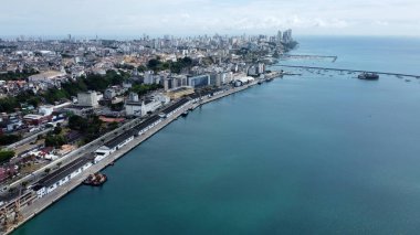 Salvador, Bahia, Brezilya - 6 Kasım 2023: Salavdor Limanı manzarası.