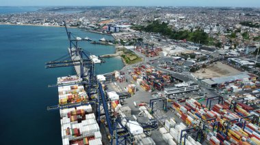 Salvador, Bahia, Brezilya - 6 Kasım 2023: Salavdor Limanı manzarası.