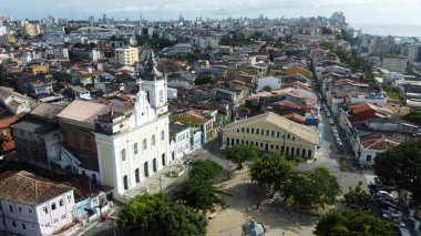 Salvador, Bahia, Brezilya - 6 Kasım 2023: Salvador 'daki Santo Antonio Alem do Carmo Kilisesi manzarası.