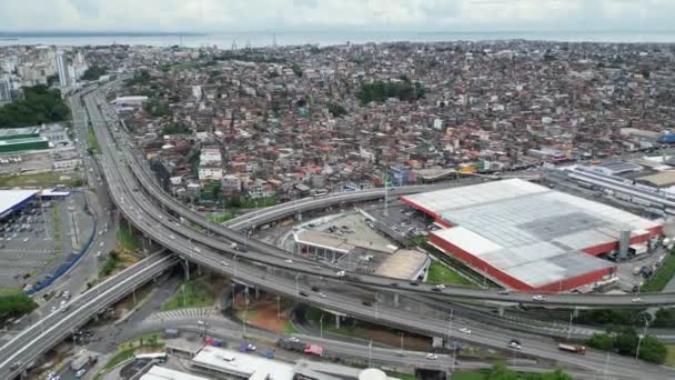Salvador Bahia Brasil Marzo 2024 Vista Del Sistema Viaductos Rotula — Vídeos de Stock