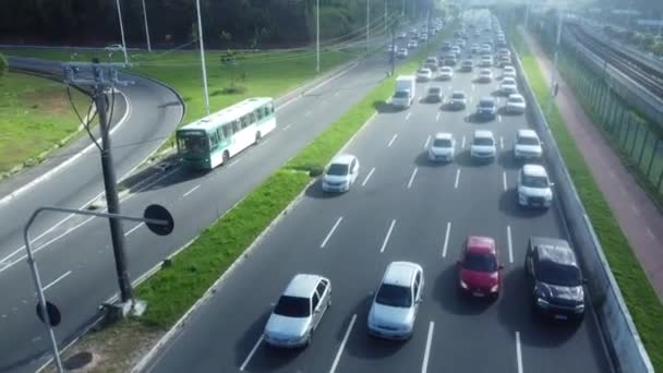 Salvador Bahia Brasil Febrero 2024 Circulación Vehículos Por Una Carretera — Vídeo de stock
