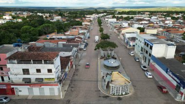 Morro do Chepeu, Bahia, Brezilya - 27 Nisan 2024: Morro do Chapeu şehrindeki evleri görmek.