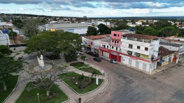 Morro do Chepeu, Bahia, Brezilya - 27 Nisan 2024: Morro do Chapeu şehrindeki evleri görmek.