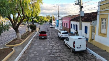 Morro do Chepeu, Bahia, Brezilya - 27 Nisan 2024: Morro do Chapeu şehrindeki evleri görmek.