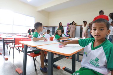 Lencois, Bahia, Brezilya - 1 Haziran 2024: Lencois kentindeki bir halk yuvasında çocuklar görülüyor..