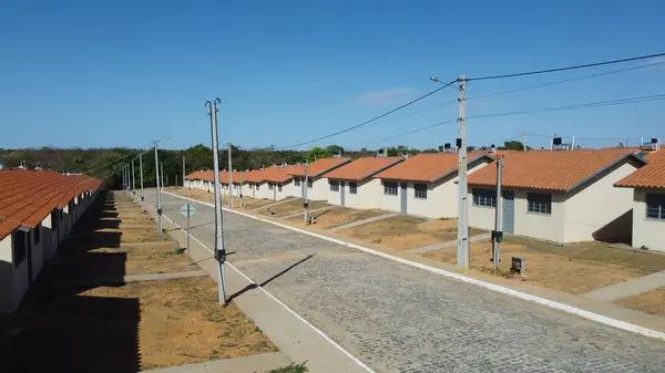 stock image santa maria da vitoria, bahia, brazil - october 23, 2023: view of a condominium of popular houses from the Minha Casa, Minha Vida program in the state of Bahia.