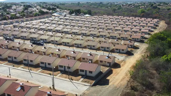 stock image santa maria da vitoria, bahia, brazil - october 23, 2023: view of a condominium of popular houses from the Minha Casa, Minha Vida program in the state of Bahia.