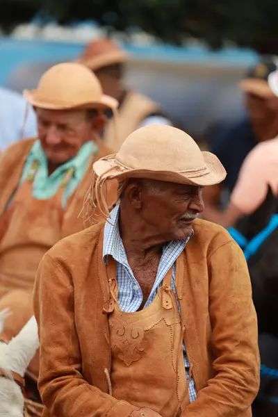 stock image curaca, bahia, brazil - july 7, 2024: Northeastern cowboy takes part in the mass in honor of his profession in the city of Curaca.