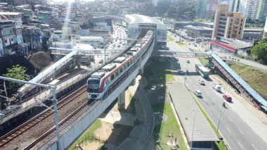 salvador, bahia, brazil - june 13, 2024: composition of the subway seen in the Bonoco region, in the city of Salvador. clipart