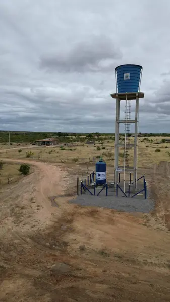stock image rodelas, bahia, brazil - june 15, 2024:view of a water tank of a residential water supply system in the rural area of the city of Rodelas.