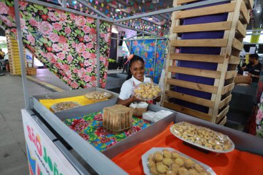 Salvador, Bahia, Brezilya - 28 Mayıs 2024: Quadria junina, Salvador şehrindeki Sao Joao kutlamaları sırasında sahne aldı.