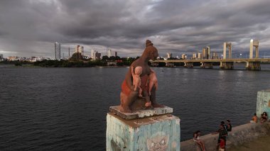 juazeiro, bahia, brazil - july 6, 2024: view of boats on the bank of the Sao Francisco River in the city of Juazeiro. clipart