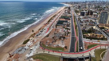 salvador, bahia, brazil - september 23, 2024: aerial view of the Atlantic coast of the city of Salvador. clipart