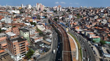 Salvador, Bahia, Brezilya - 5 Eylül 2024: Salvador şehrinin hava manzarası.
