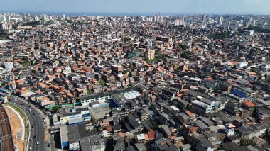 Salvador, Bahia, Brezilya - 5 Eylül 2024: Salvador şehrinin hava manzarası.