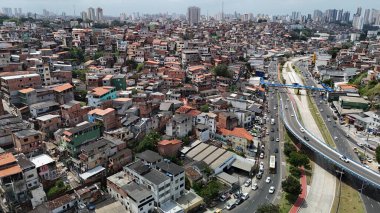 Salvador, Bahia, Brezilya - 5 Eylül 2024: Salvador şehrinin hava manzarası.