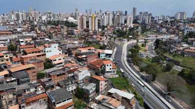 Salvador, Bahia, Brezilya - 5 Eylül 2024: Salvador şehrinin hava manzarası.
