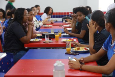 itororo, bahia, brazil - august 28, 2024: cafeteria of a public school in the city of Itororo. clipart