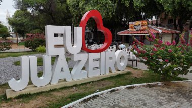 Juazeiro, Bahia, Brezilya - Kasım 14, 2024: Bahia 'nın kuzeyindeki Juazeiro şehrinin işareti.