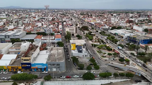 Juazeiro, Bahia, Brezilya - Kasım 14, 2024: Kuzey Bahia 'daki Juazeiro şehrinin hava manzarası.