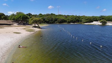 salvador, bahia, brazil - december 27, 2024: aerial view of Abaete Lagoon in the city of Salvador. clipart