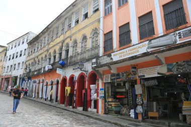 salvador, bahia, brazil - december 17, 2024: view of Rua do Tabuao in the Pelourinho region, historic center of Salvador clipart