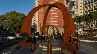 salvador, bahia, brazil - december 17, 2024: view of the monument to capoeiristas in the Comercio neighborhood in the city of Salvador. clipart