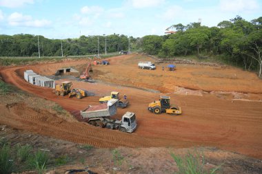Salvador Bahia, Brezilya - 11 Ocak 2025: Salvador şehrindeki VLT 'nin hava görüntüsü.