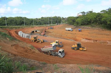 Salvador Bahia, Brezilya - 11 Ocak 2025: Salvador şehrindeki VLT 'nin hava görüntüsü.