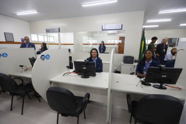 Gandu, Bahia, Brezilya - 4 Mayıs 2025 SAC hizmet noktası - Gandu kentindeki vatandaş hizmet merkezi.