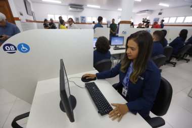 Gandu, Bahia, Brezilya - 4 Mayıs 2025 SAC hizmet noktası - Gandu kentindeki vatandaş hizmet merkezi.