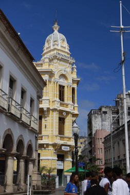 Salvador, Bahia, Brezilya - 25 Mayıs 2025: Tira Chapeu Sarayı, eski Salvador kasabasında tarihi bir bina.