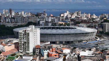 Salvador, Bahia, Brezilya - 11 Nisan 2025: Salvador şehrindeki Brotas mahallesindeki konut manzarası.