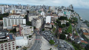 Salvador, Bahia, Brezilya - 24 Nisan 2024: Bu Salvador şehrinin havadan görünüşü.