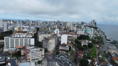 Salvador, Bahia, Brezilya - 24 Nisan 2024: Bu Salvador şehrinin havadan görünüşü.