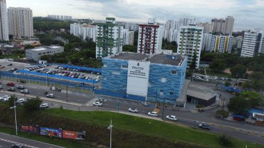 Salvador, Bahia, Brezilya - 24 Nisan 2024: Bu Salvador şehrinin havadan görünüşü.