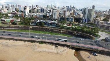 Salvador, Bahia, Brezilya - 24 Nisan 2024: Bu Salvador şehrinin havadan görünüşü.