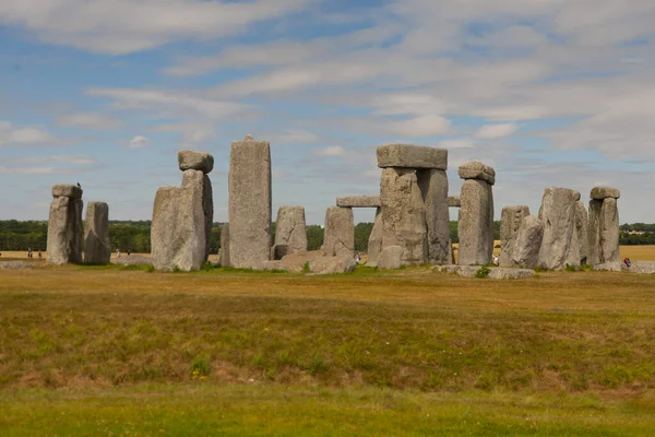Vista Verão Stonehenge Tempo Quente Grama Verde Amarela — Fotografia de Stock
