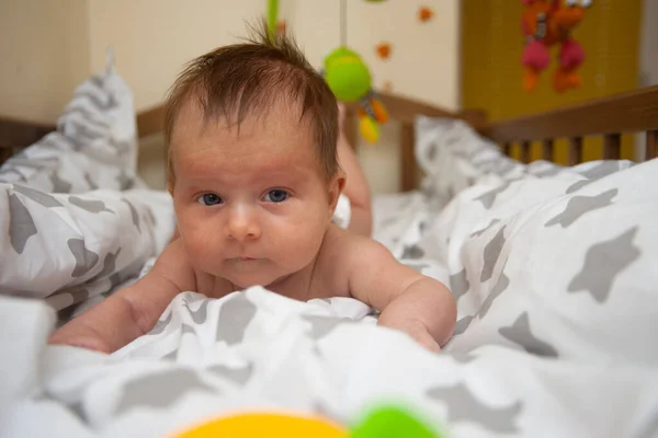 Infant Baby His Bed Home Child Interior Newborn — Stock Photo, Image