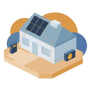 Eko ev yenilenebilir güneş enerjisiyle çalışıyor, ısıtma ve elektrikli araba şarjı için ısı pompasına bağlı..