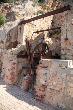 remains of the mine building Laveria Lamarmora ,Miniera di Nebida, Sardinia, Italy clipart