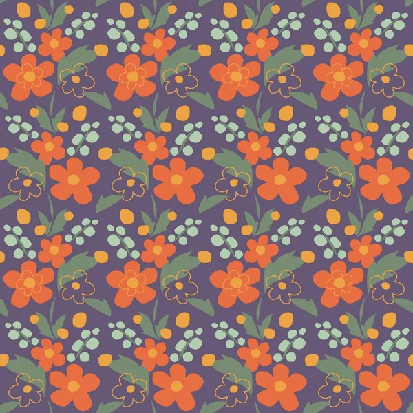 Illustration Stylish Seamless Pattern Beautiful Flowers — Photo
