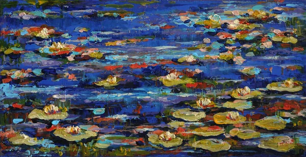 oil painting of water lilies for background