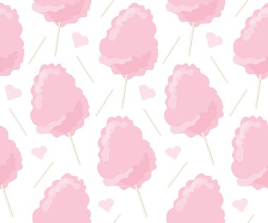 illustration of stylish seamless pattern with cotton candies