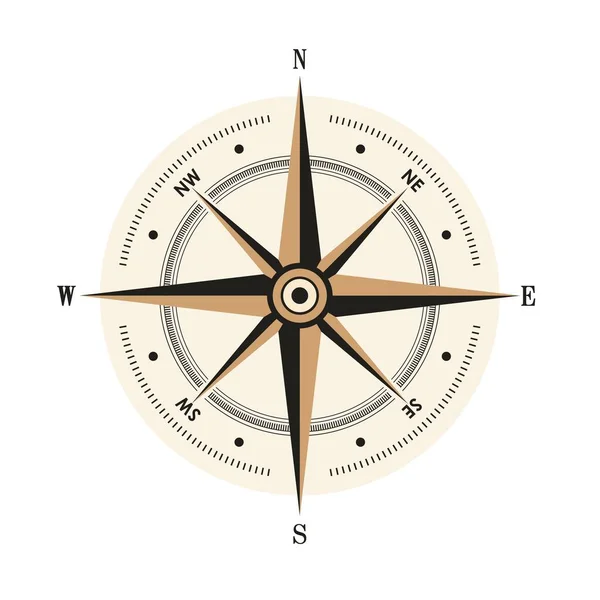 Retro Kompas Ilustrace Izolované Bílé — Stock fotografie