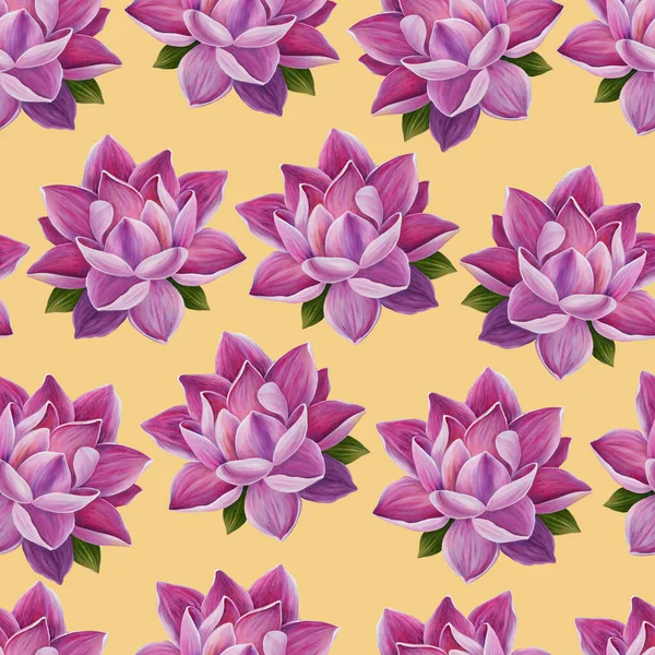 Beautiful Seamless Lotus Pattern Background — Stockfoto