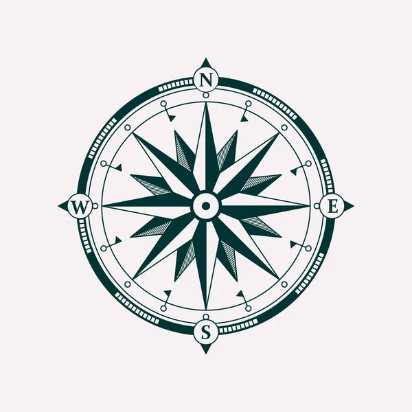 Kompass Windrose Vektor Design Element Oldtimer Navigator Ikone — Stockvektor