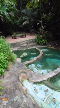 Tropikal kaplıca, sıcak kaynaklar yemyeşil ve doğal kaya oluşumlarıyla çevrilidir. Rahatlamak ve iyileşmek için sakin bir dinlenme yeri. Termal havuzlar.