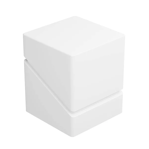 長方形の斜めのボックスは プレゼンテーション ボックスモックアップ 3Dレンダリングに適して 白の背景に美しく きれいに見えます — ストック写真
