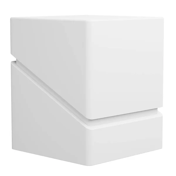 Rechteckige Diagonale Box Sieht Schön Und Sauber Isoliert Auf Weißem — Stockfoto